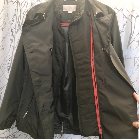 Michael Kors CONVERTIBLE green utility jacket coat - Picture 3 of 8